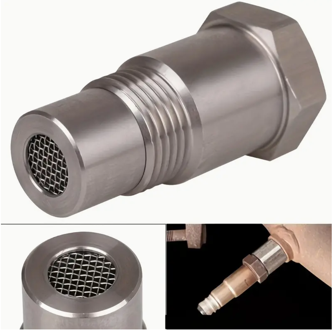 2pcs Extended O2 Sensor Spacer – M18 × 1.5, 46 mm Length, Straight (No Catalytic Core)2pcs