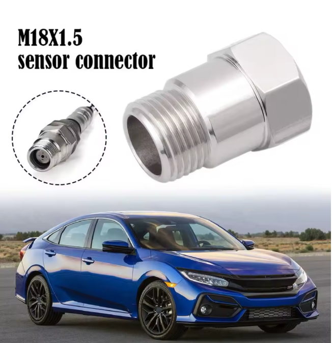 2pcs Extended O2 Sensor Spacer – M18 × 1.5, 32 mm Length, Straight (No Catalytic Core)
