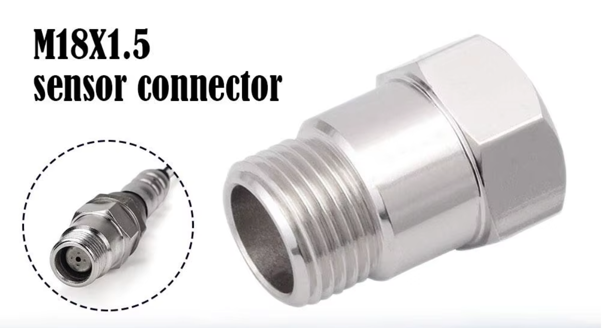 2pcs Extended O2 Sensor Spacer – M18 × 1.5, 32 mm Length, Straight (No Catalytic Core)