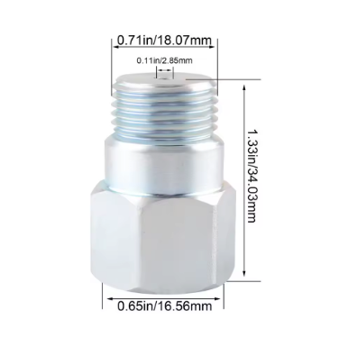 2pcs Extended O2 Sensor Spacer – M18 × 1.5, 34 mm Length, Straight (No Catalytic Core)