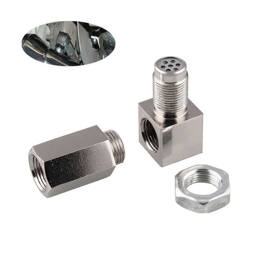 90° O2 Sensor Adapter Spacer – M18 x 1.5 Thread with Mini Catalytic Converter- 90 Degree