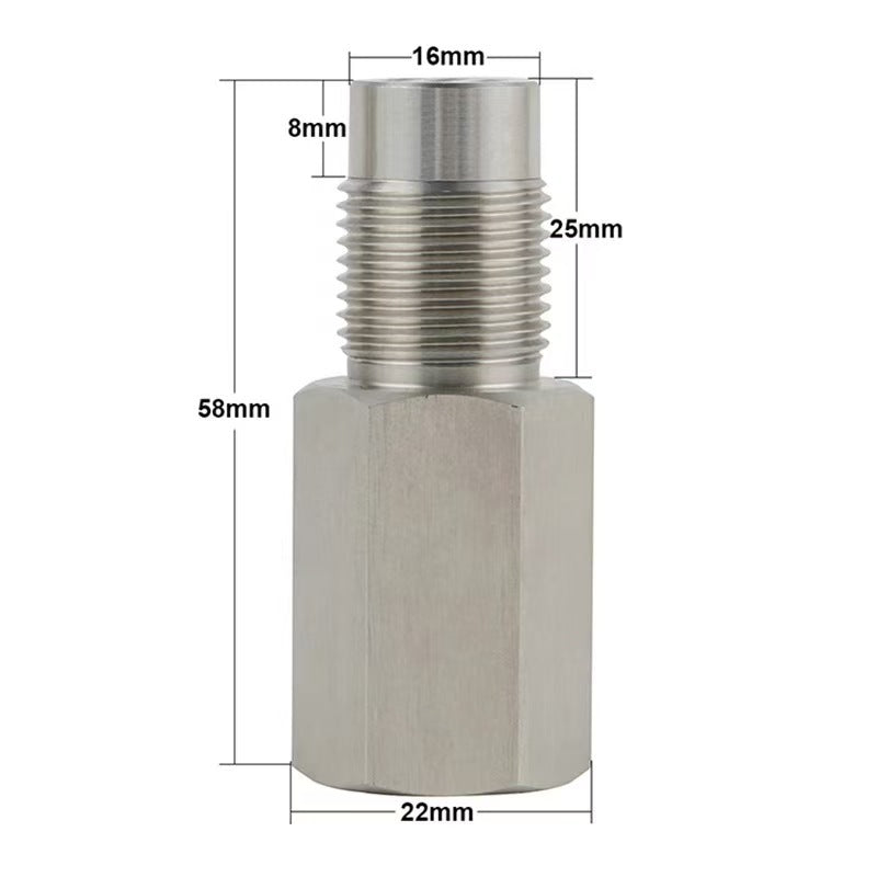 Straight O2 Sensor Spacer Adapter with Mini Catalytic Converter – 58mm M18×1.5 | P0420 P0430 CEL Solution