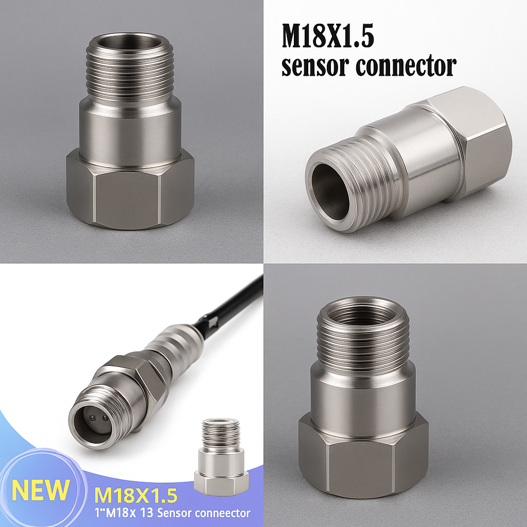 2pcs Extended O2 Sensor Spacer – M18 × 1.5, 32 mm Length, Straight (No Catalytic Core)