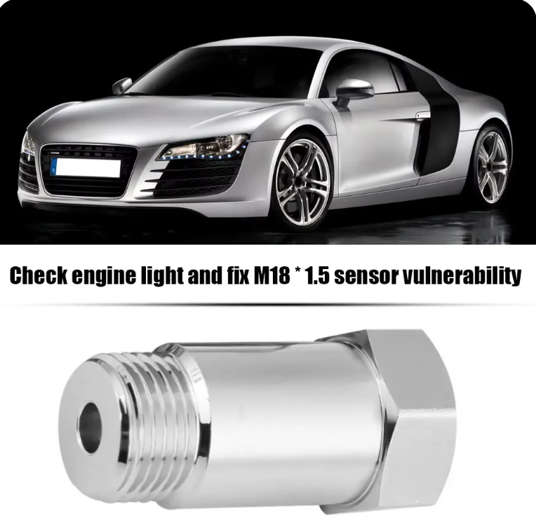 2pcs Extended O2 Sensor Spacer – M18 × 1.5, 45 mm Length, Straight (No Catalytic Core)