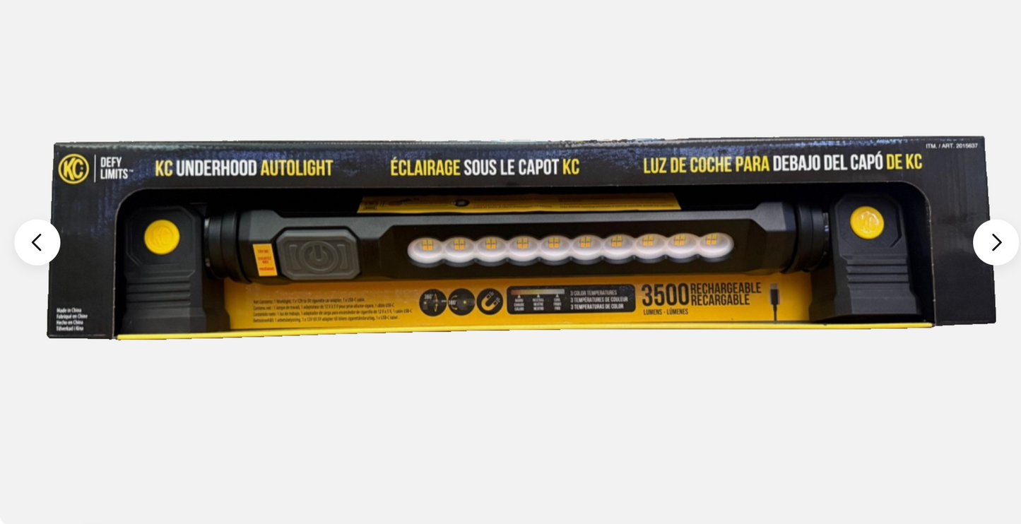 Professional Underhood LED Work Light – 3500 Lumens Rechargeable Magnetic Mechanic Light Bar (3 Modes)