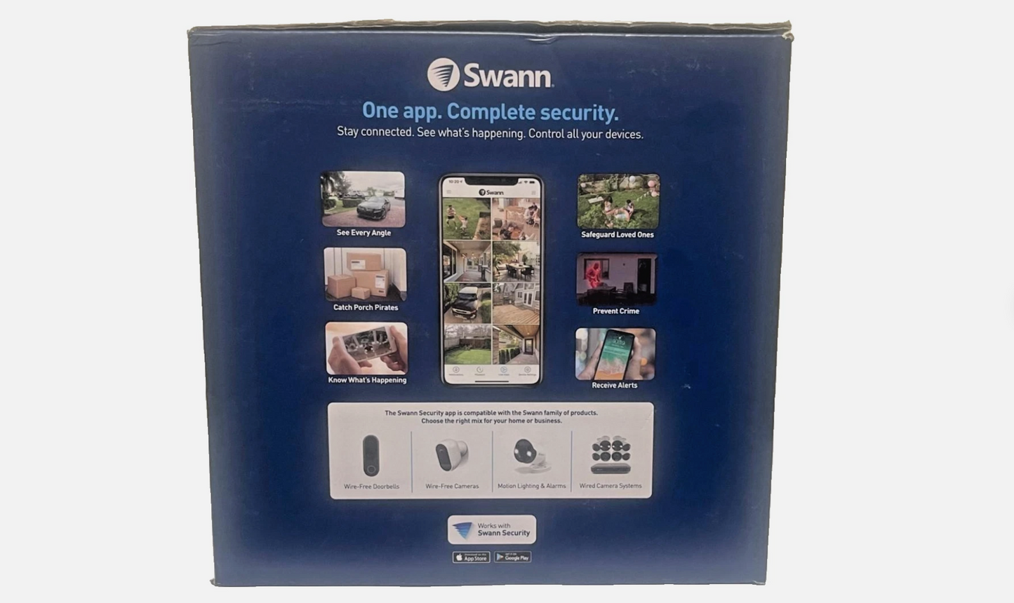 Swann Wire-Free 1080p HD Smart Security Camera System 5-Pack | Alexa & Google Assistant | Factory Sealed