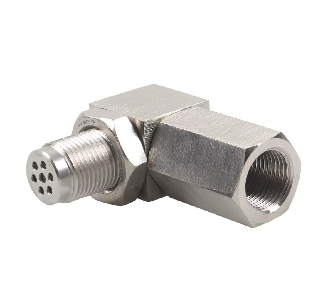90° O2 Sensor Adapter Spacer – M18 x 1.5 Thread with Mini Catalytic Converter- 90 Degree