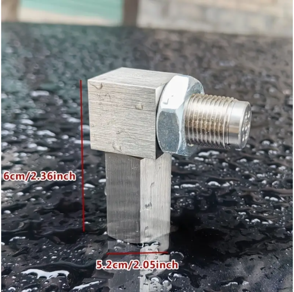 90° O2 Sensor Adapter Spacer – M18 x 1.5 Thread with Mini Catalytic Converter- 90 Degree