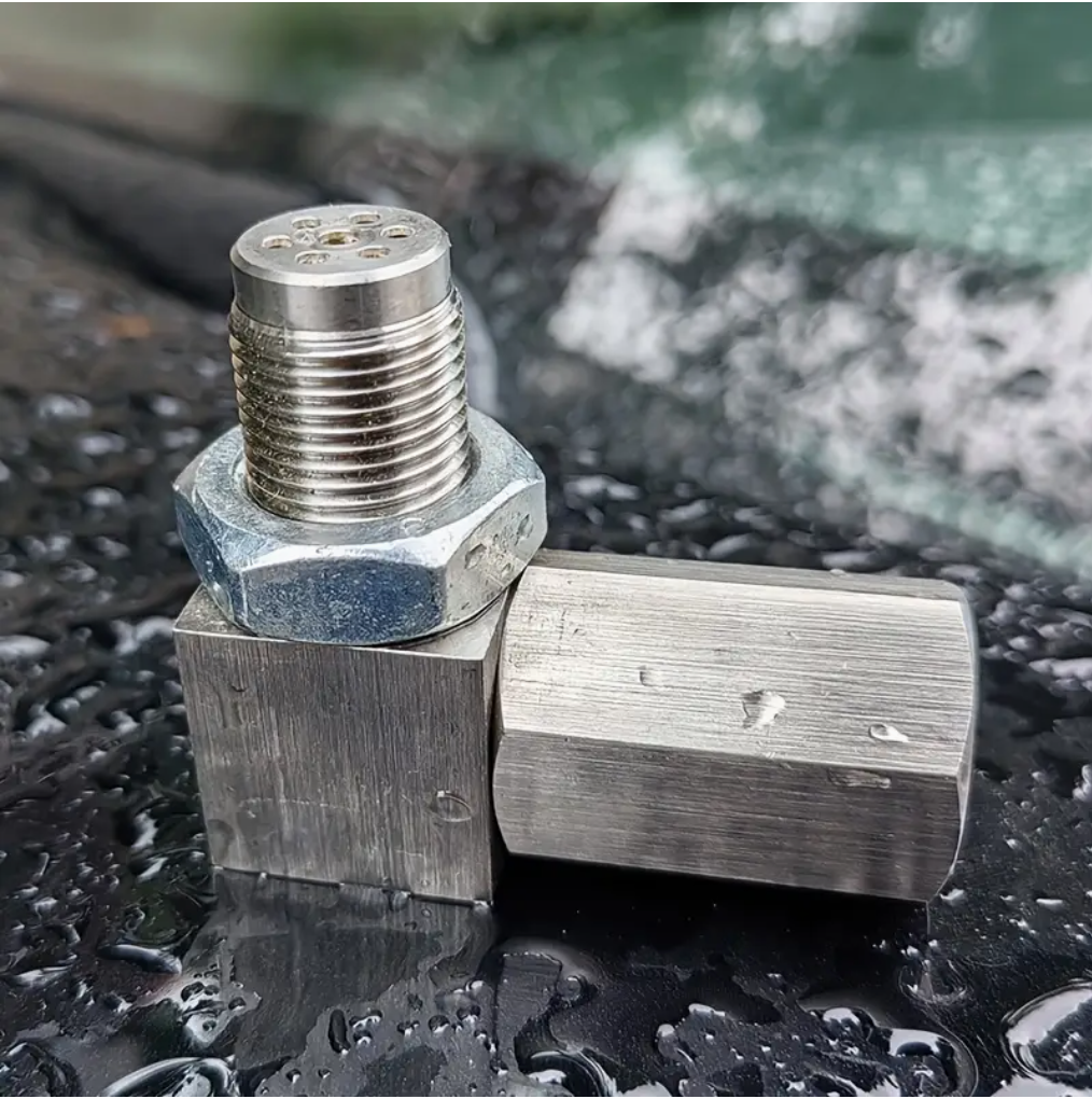 90° O2 Sensor Adapter Spacer – M18 x 1.5 Thread with Mini Catalytic Converter- 90 Degree