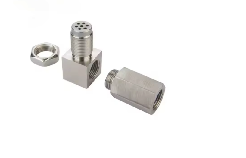 90° O2 Sensor Adapter Spacer – M18 x 1.5 Thread with Mini Catalytic Converter- 90 Degree