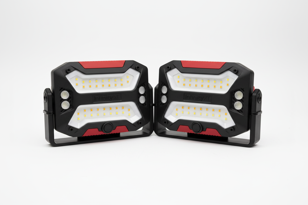 3000 Lumens Rechargeable Work Light 2-Pack – Solar & USB LED Magnetic Mechanic Lights with Hook