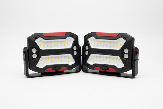 3000 Lumens Rechargeable Work Light 2-Pack – Solar & USB LED Magnetic Mechanic Lights with Hook