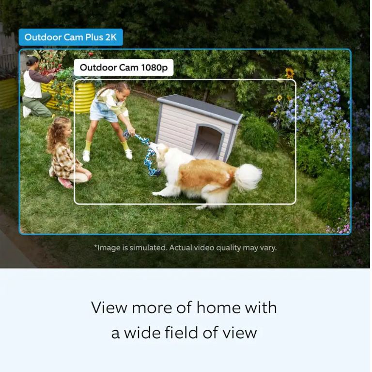 Ring Outdoor Cam Plus Plug-In Camera 2K HD Wi-Fi Black | Alexa Compatible | Factory Sealed