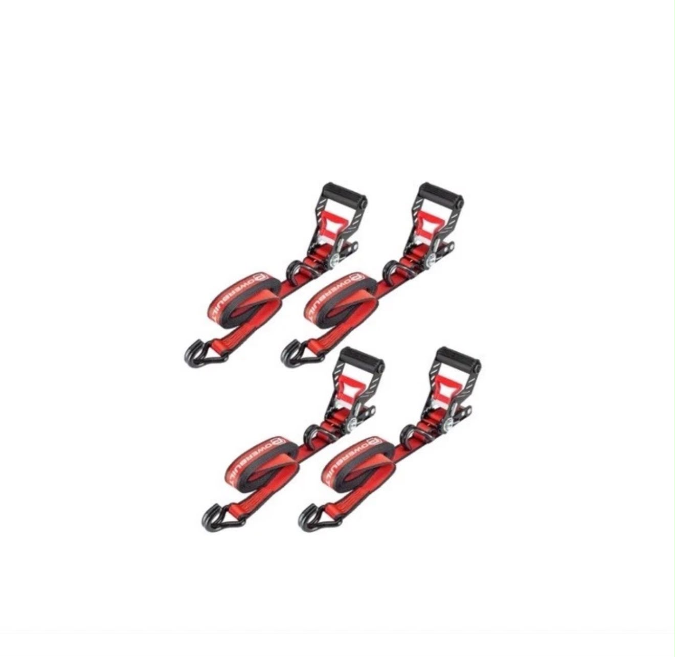 Powerbuilt Heavy-Duty Ratchet Tie-Down Straps 4-Pack – 1.5” x 16’ | 3,300 lb Break Strength