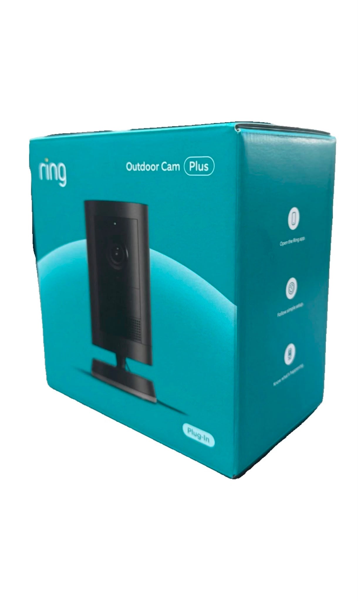 Ring Outdoor Cam Plus Plug-In Camera 2K HD Wi-Fi Black | Alexa Compatible | Factory Sealed